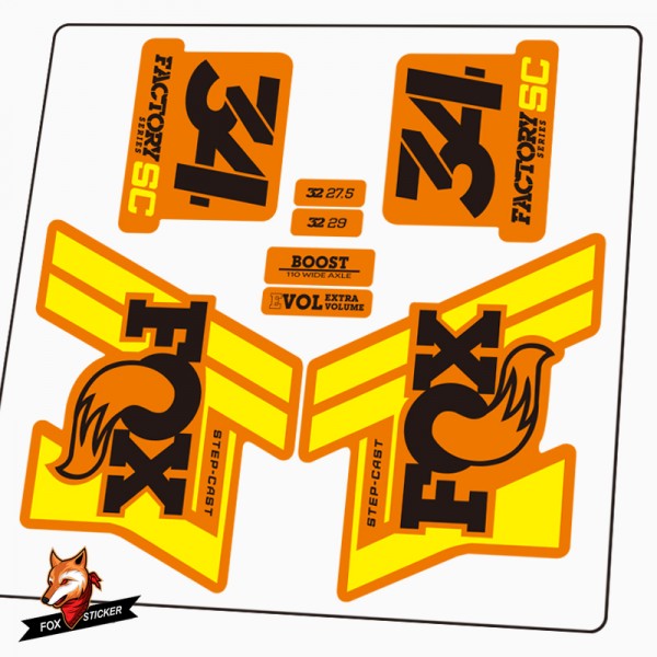 Mountain Bicycle Fork Decal Stickers for FOX Factory 34 boost step-cast 2